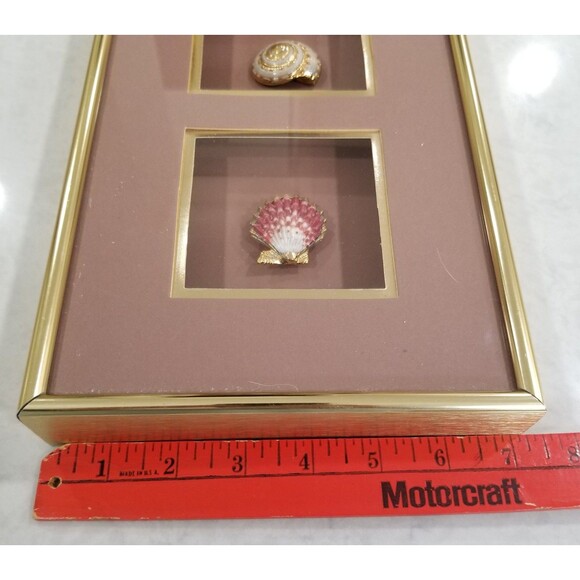 Figi Giftware abalone and gold shells display box wall decor 4 in 1 vintage - Picture 6 of 12